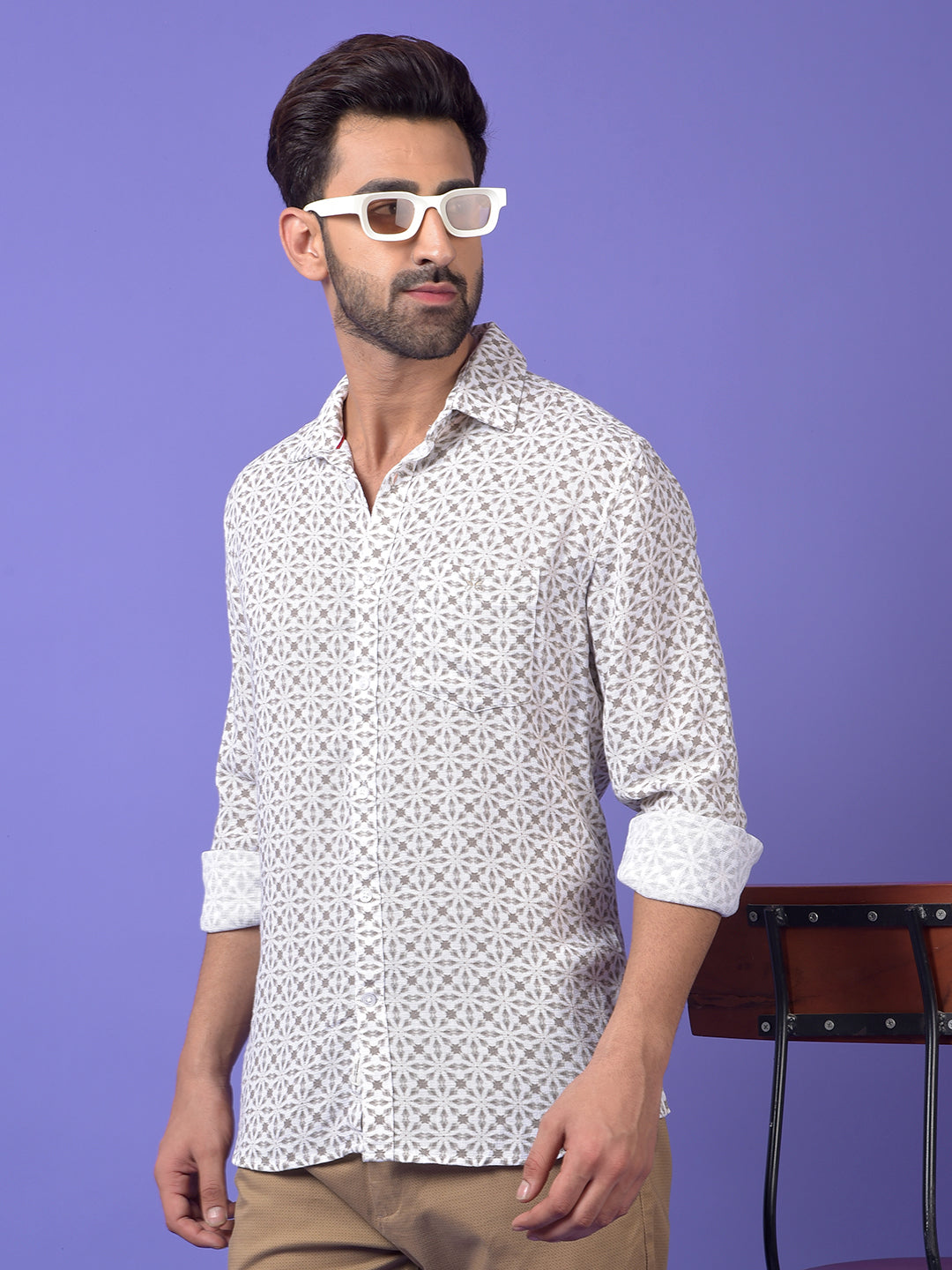 Grey Printed Shirt