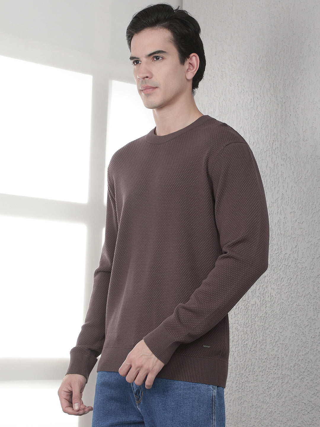 Brown Round Neck Sweater