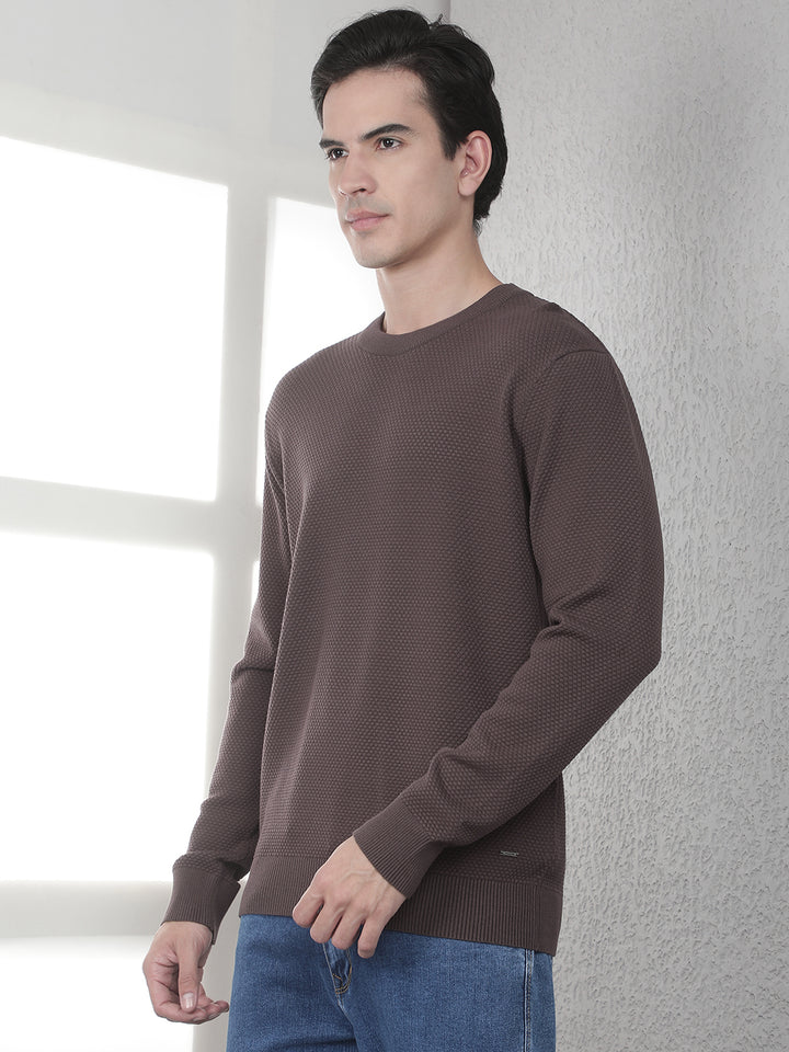 Brown Round Neck Sweater