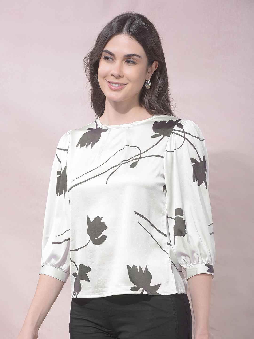 PurePetals White Floral Top