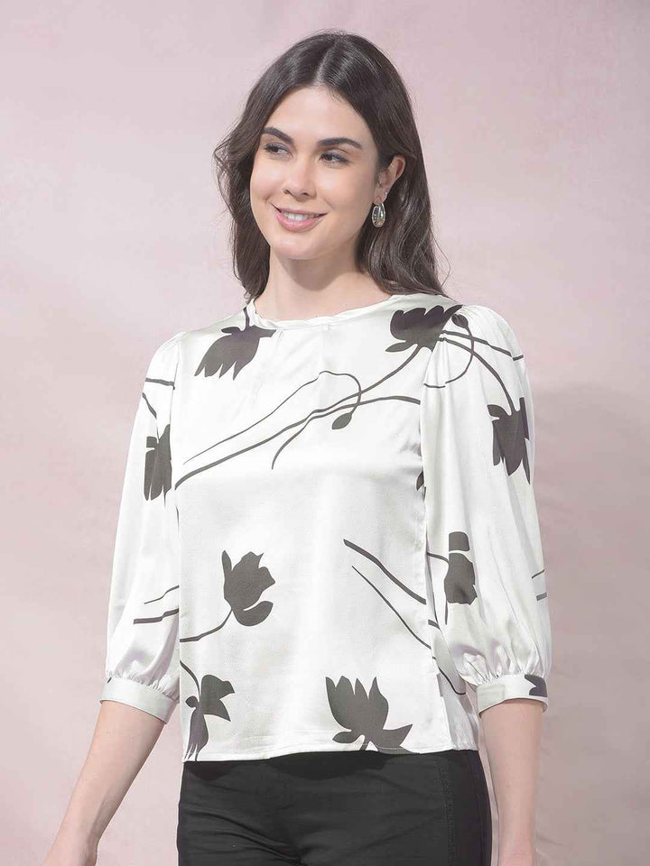 PurePetals White Floral Top