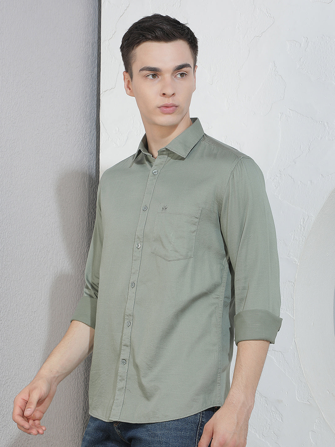 Structured Olive Emerald Green Shirt