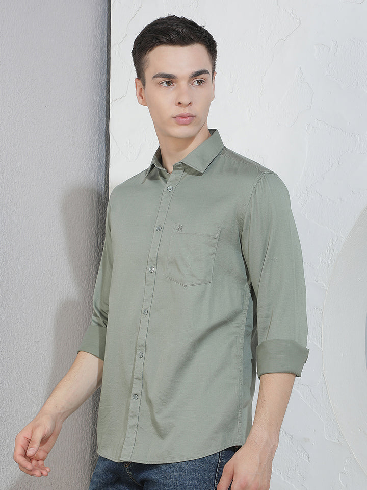 Structured Olive Emerald Green Shirt