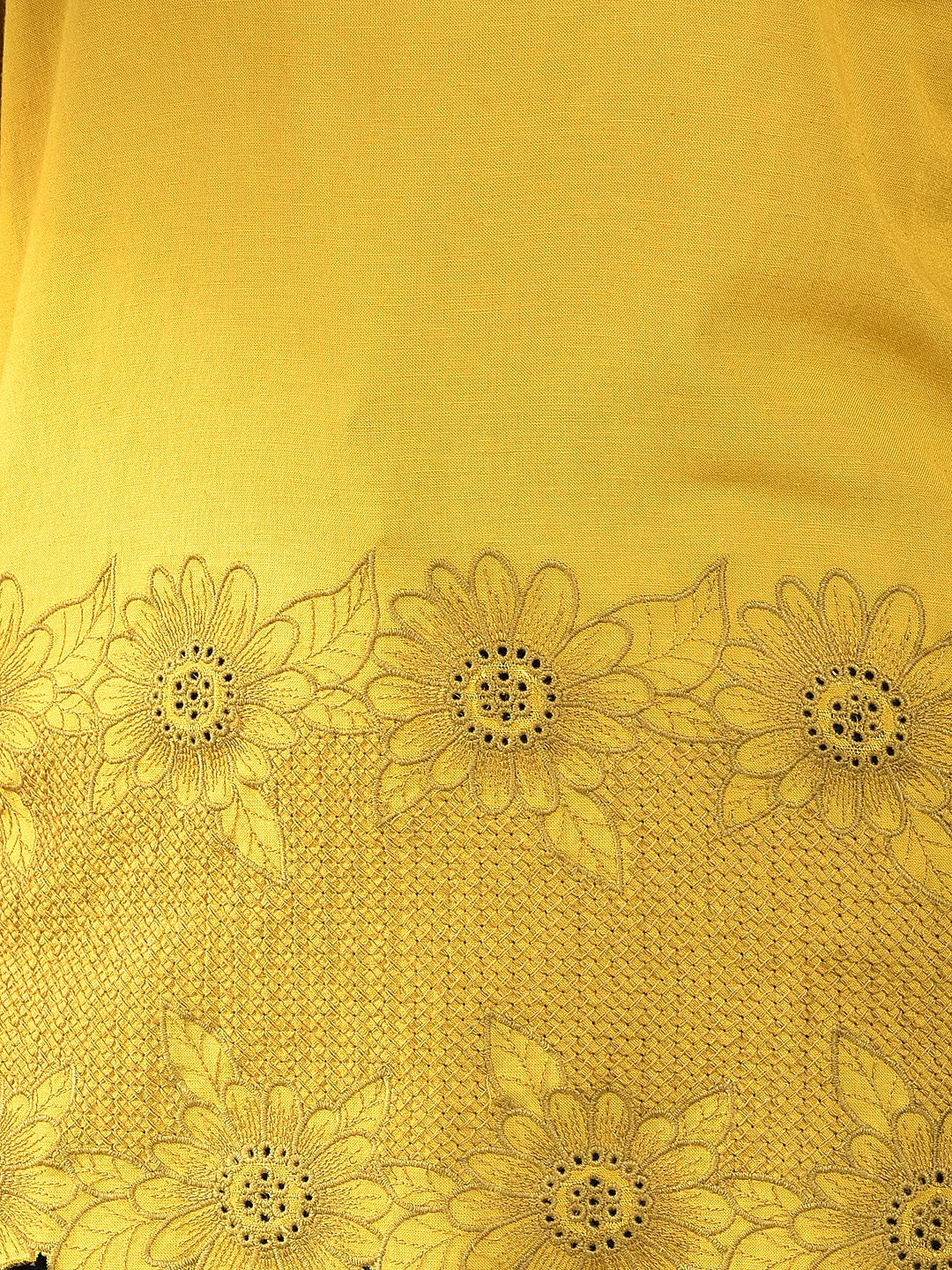 Mustard Floral Embroidered Top