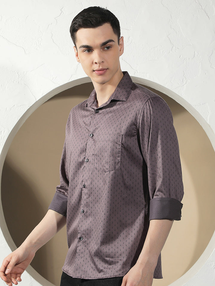 Purple Micro Print Shirt