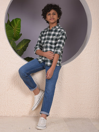 Green Checked 100% Cotton Shirt