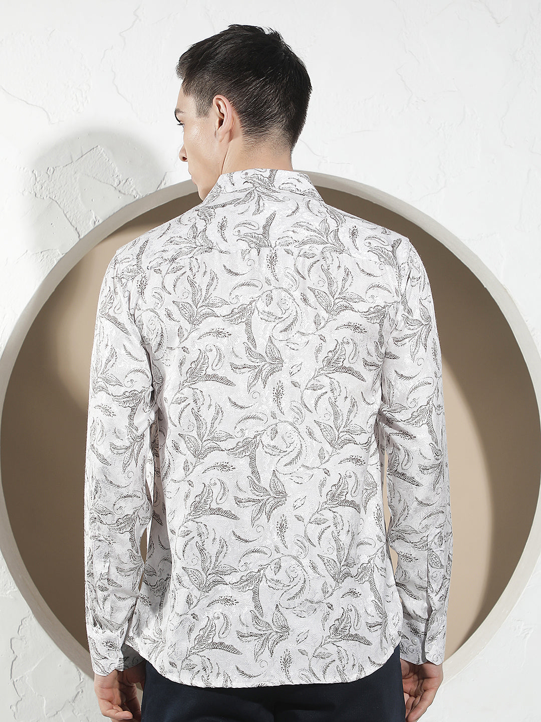 Olive Floral Print Shirt