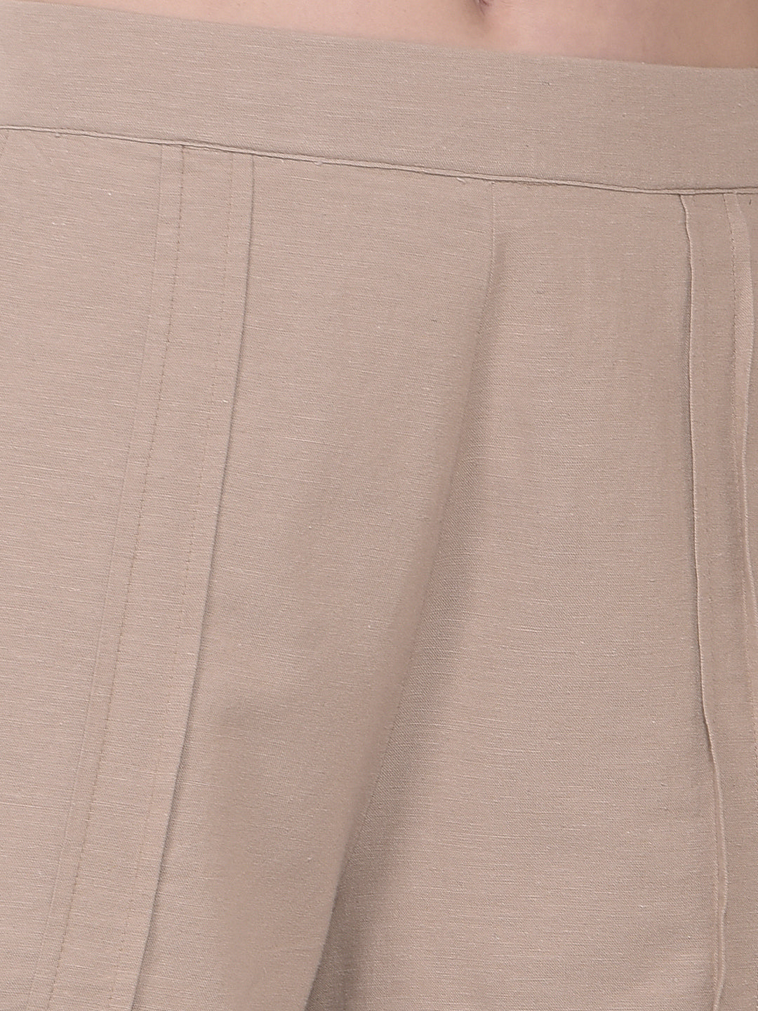 Beige Linen Shorts