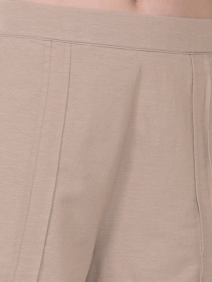 Beige Linen Shorts