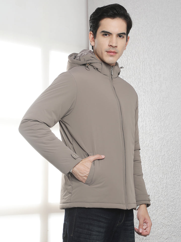 Khaki Padded Hooded Jacket