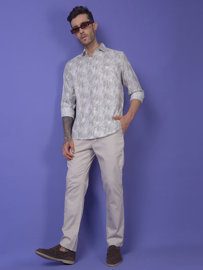 Grey Printed Modal Shirt