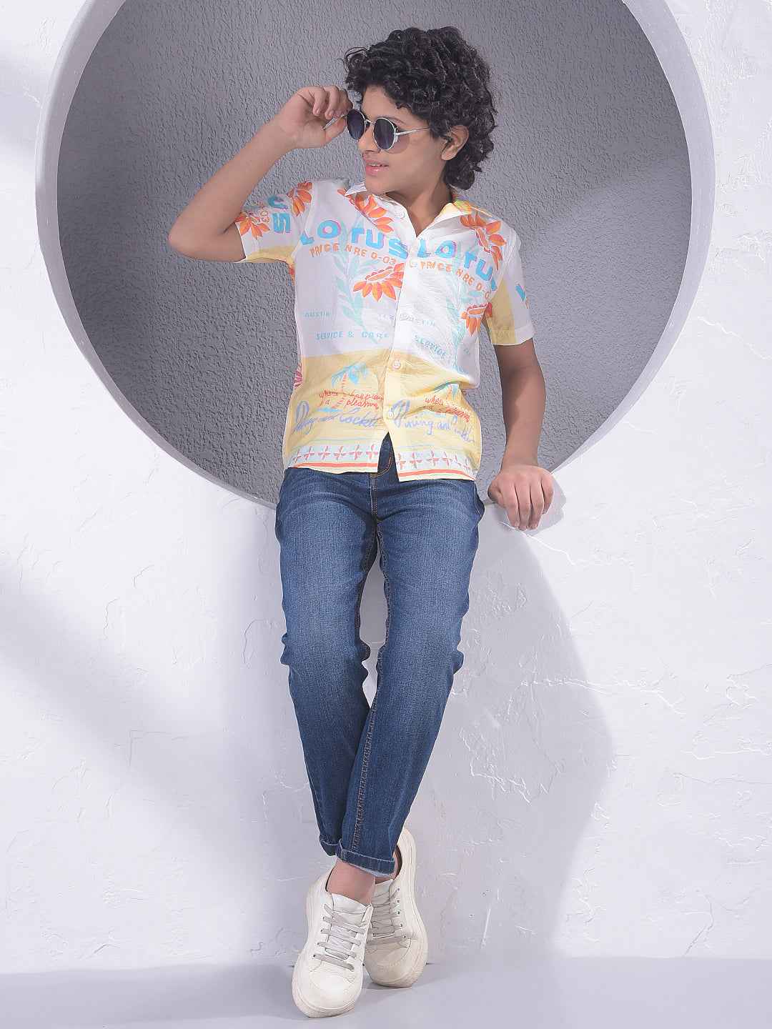 Multi-Color Typographic Print Shirt