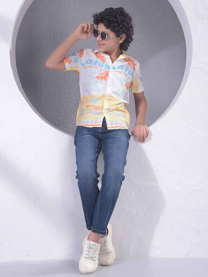 Multi-Color Typographic Print Shirt