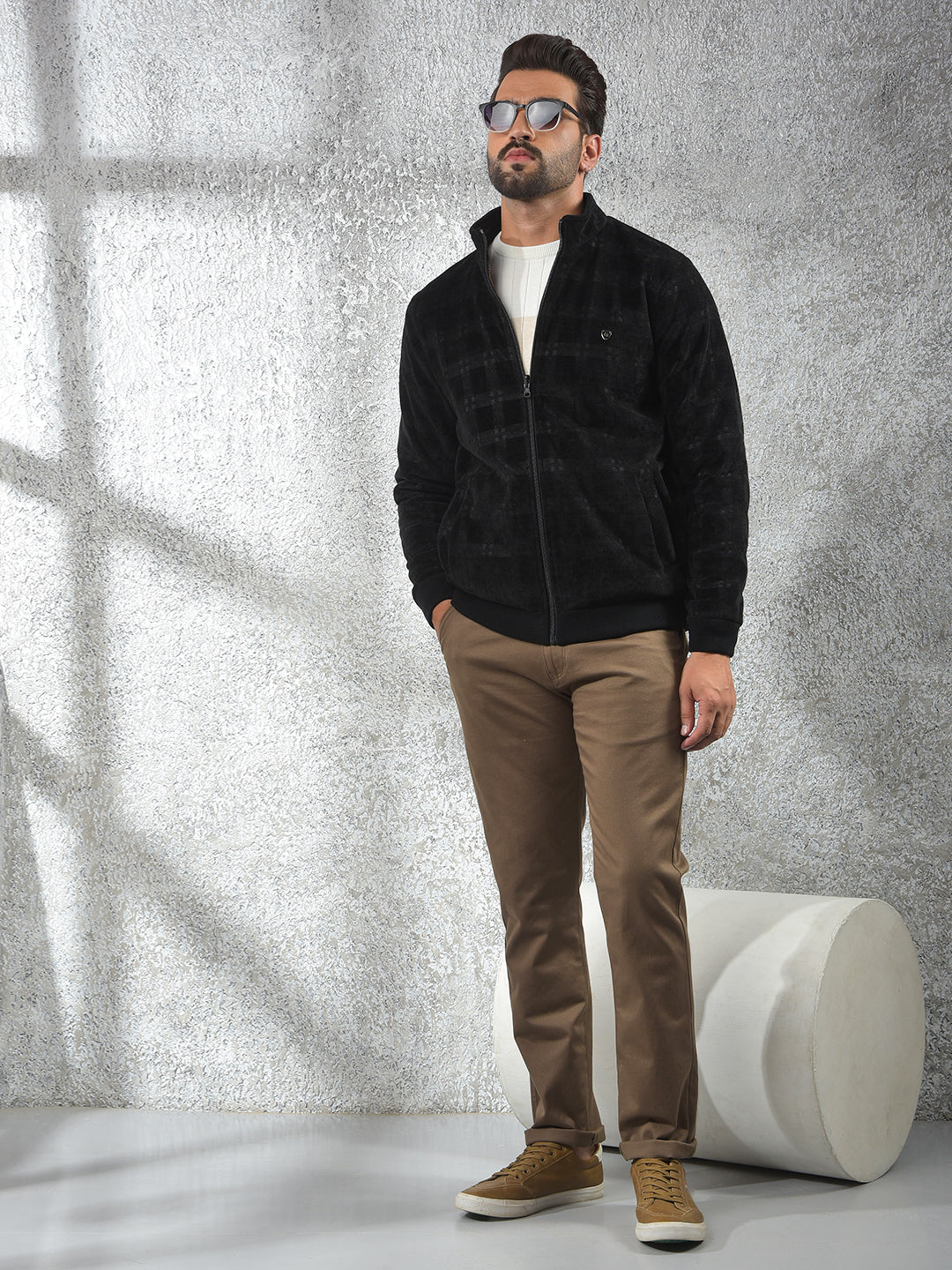 Black Jacquard Reversible Jacket