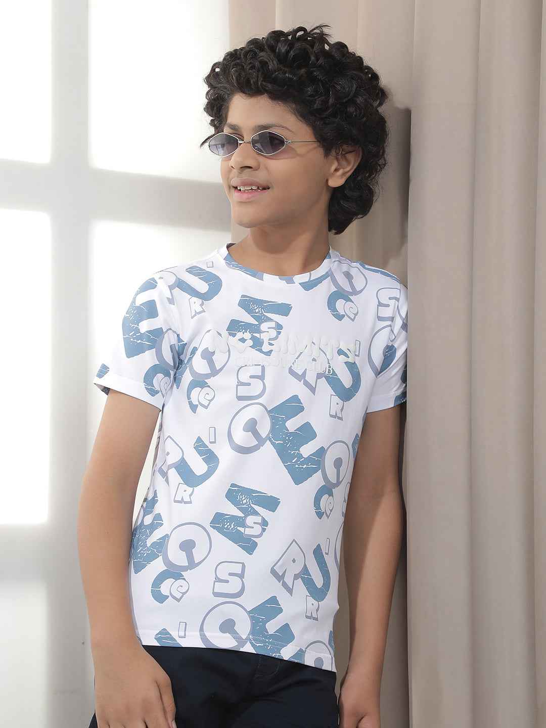 Blue Typographic T-Shirt