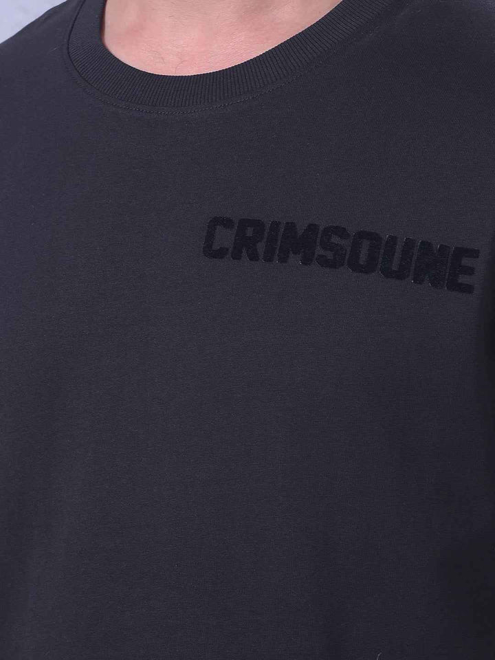 Black 100% Cotton Oversize Brand Logo T-Shirt