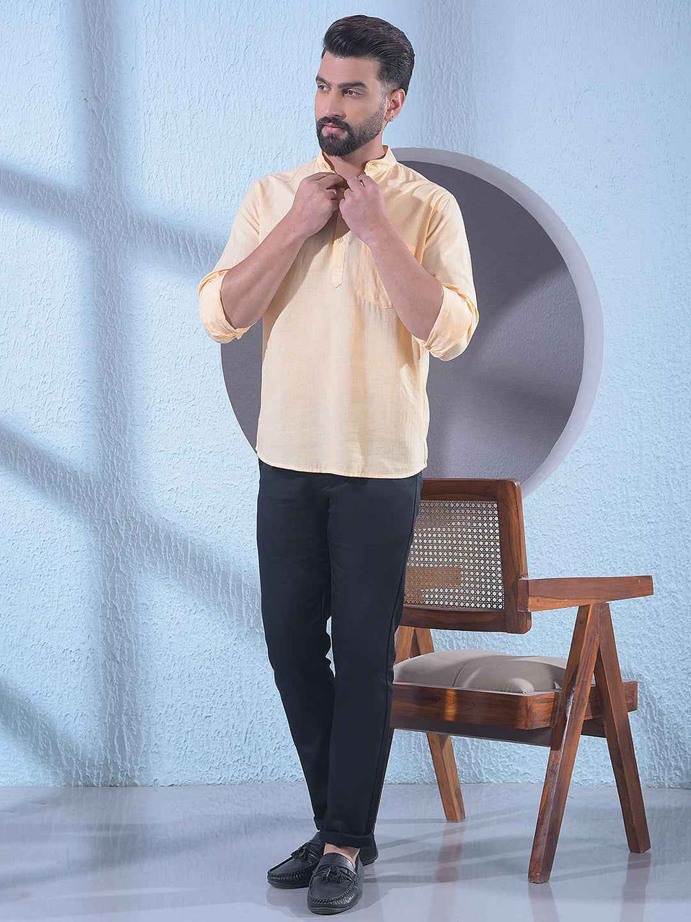 Bright Sunny Yellow Linen Kurta