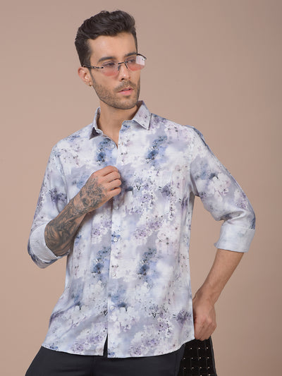 Purple Floral Print Shirt