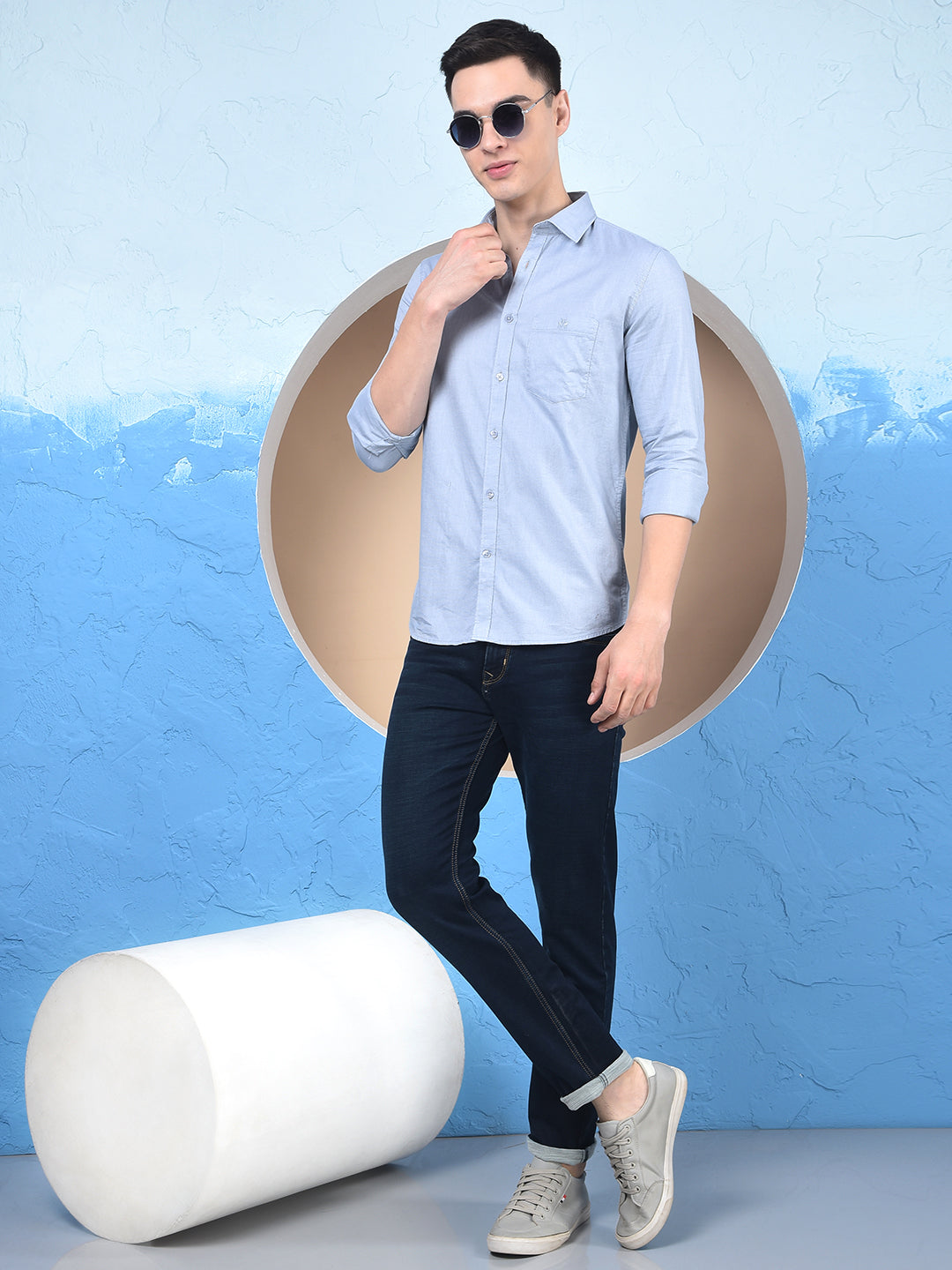 Blue 100% Cotton Shirt