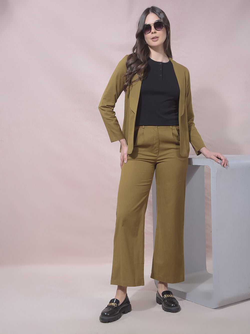RiftSage Olive Wide Leg Trousers