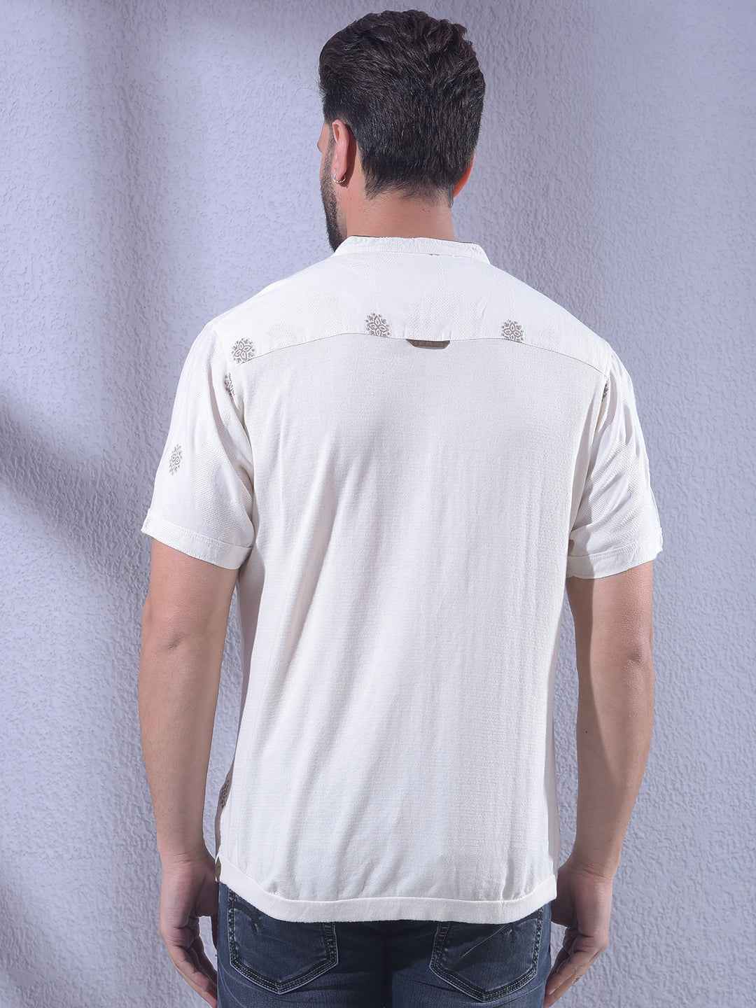 Luxurious Beige Jacquard Weave Kurta