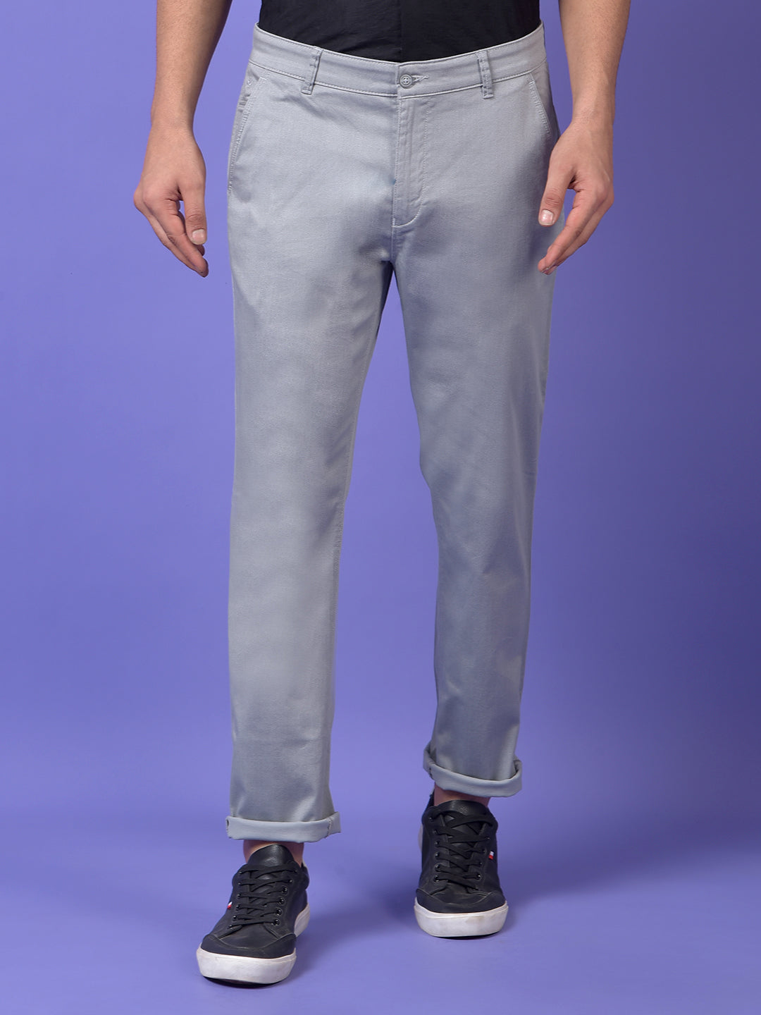 Grey Printed Trousers