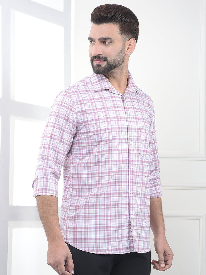 Pink Checked 100% Cotton Shirt