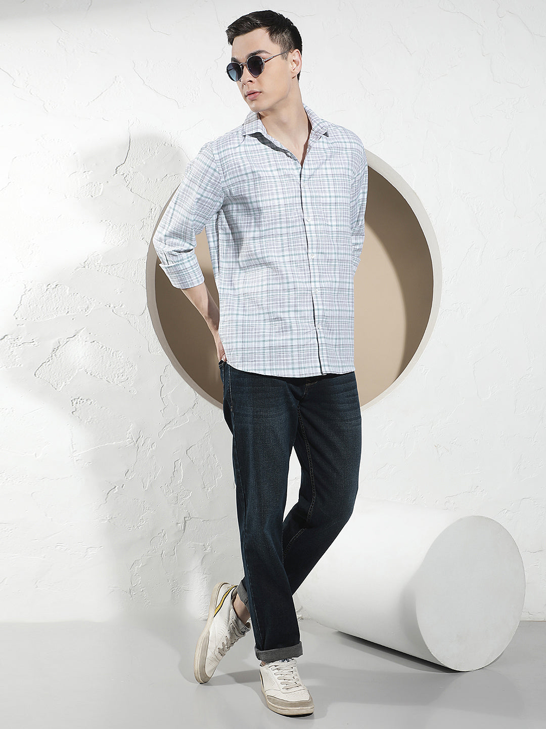 Green Checked 100% Cotton Shirt