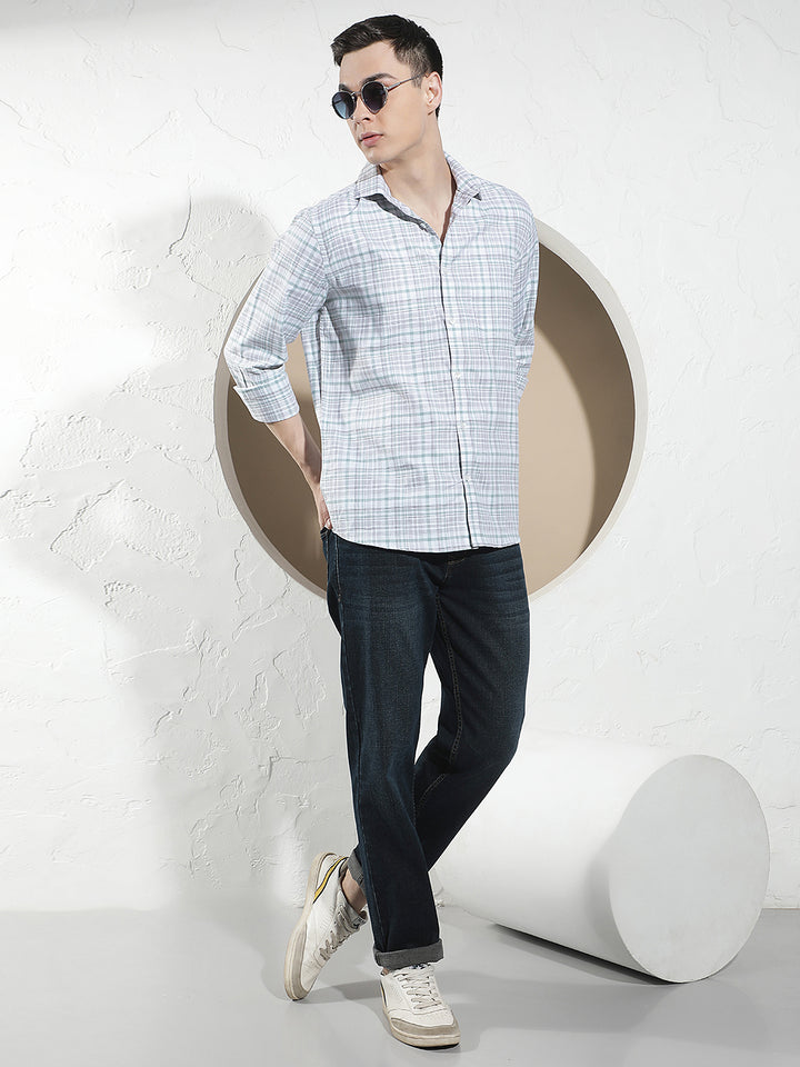 Green Checked 100% Cotton Shirt