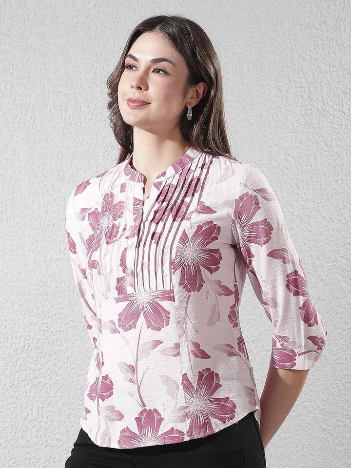 Maroon Floral Print Top