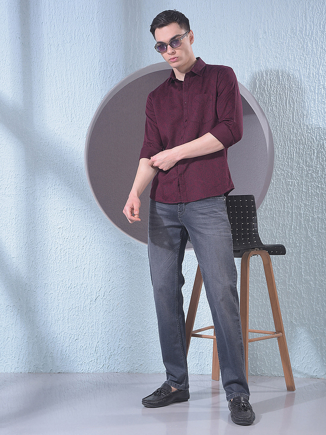 Stone Grey Classic Straight Jeans