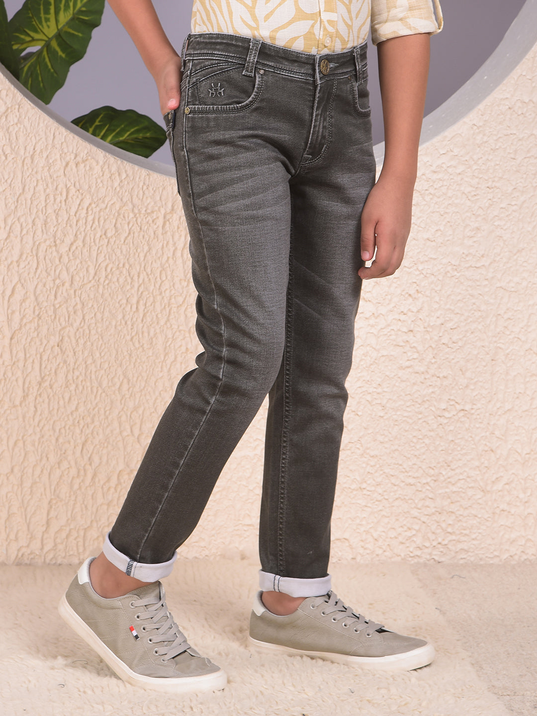 Radiant Dark Wash Olive Jeans