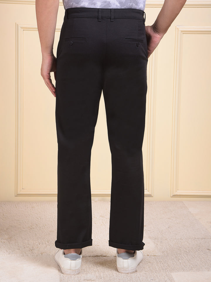 Noir Black Straight Trousers