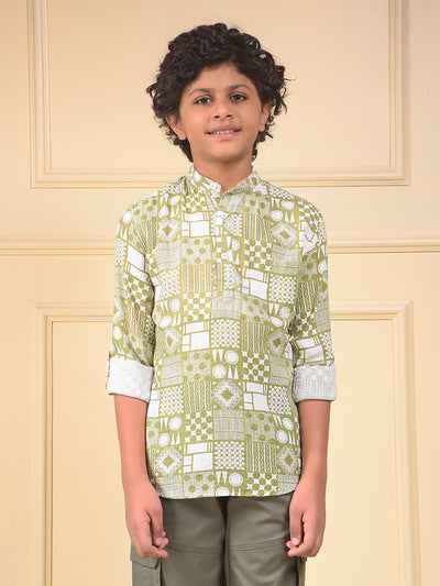 Swanky Green Printed Kurta