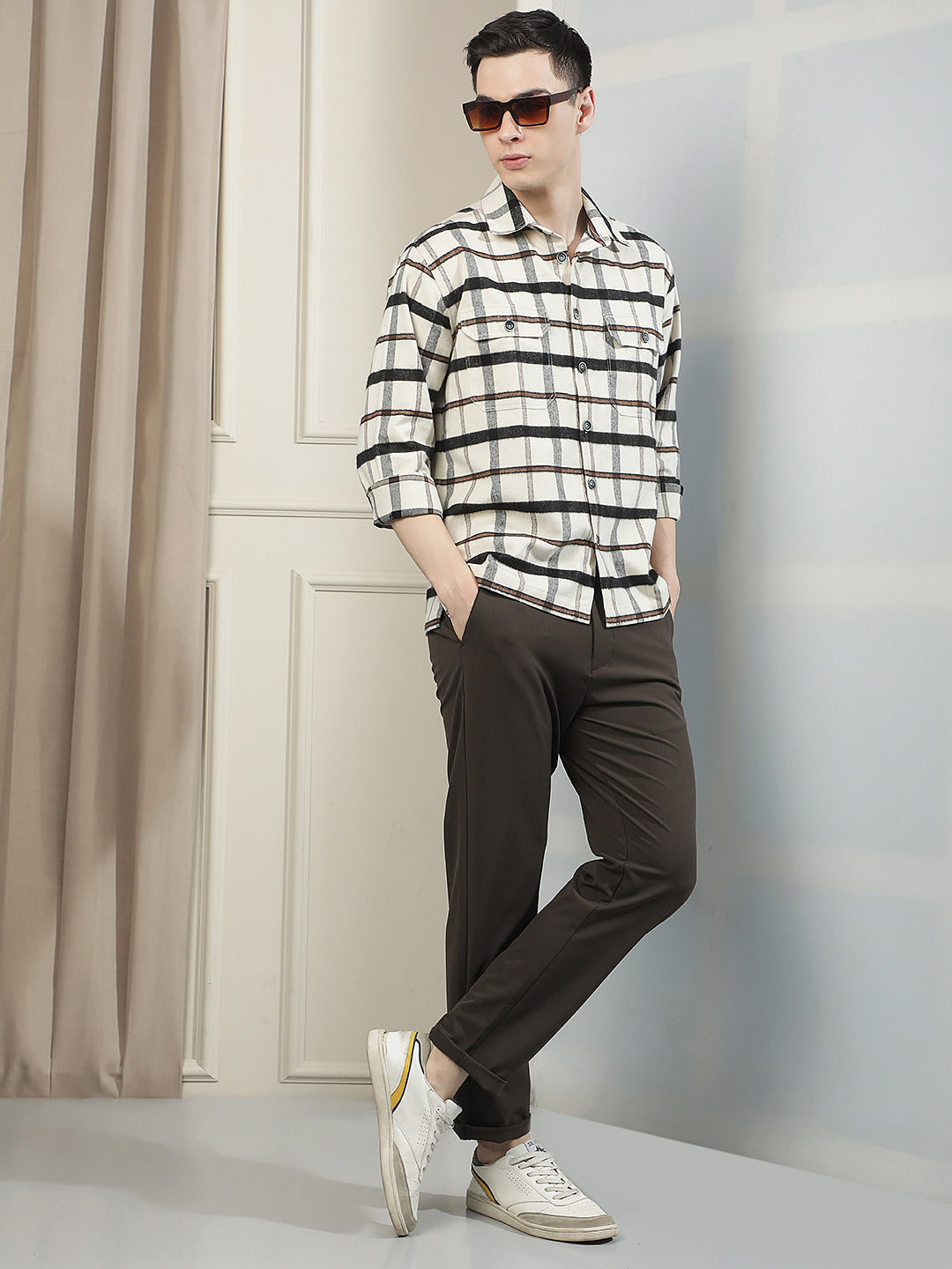 Contemporary Walnut Brown Chino Trousers