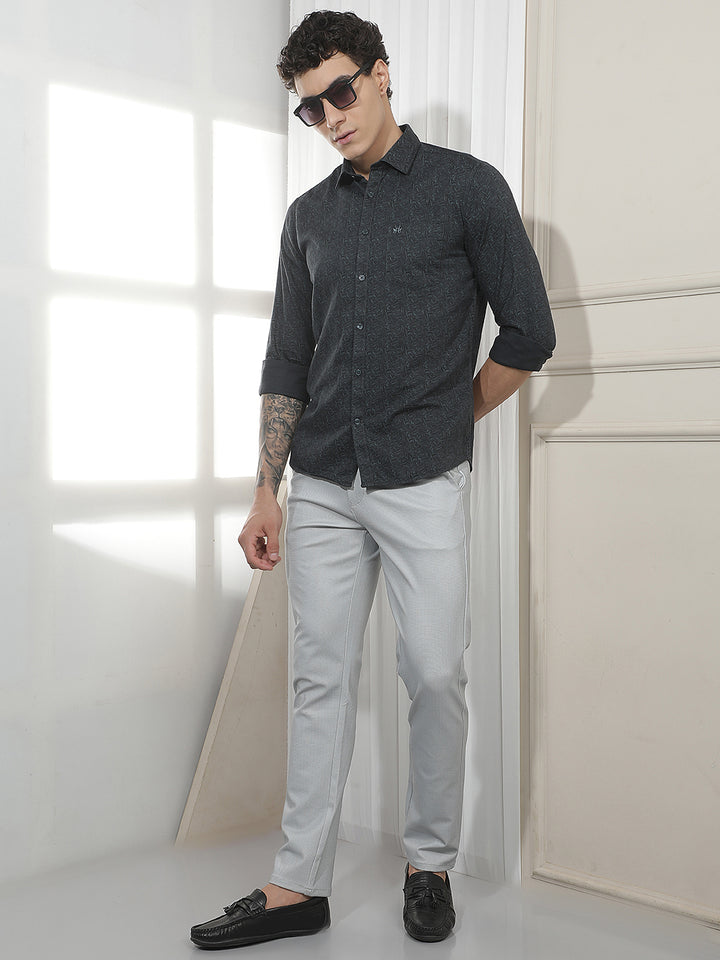 Charcoal Floral Print Shirt