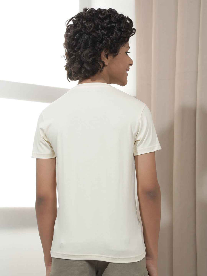 Cream Graphic Print T-Shirt