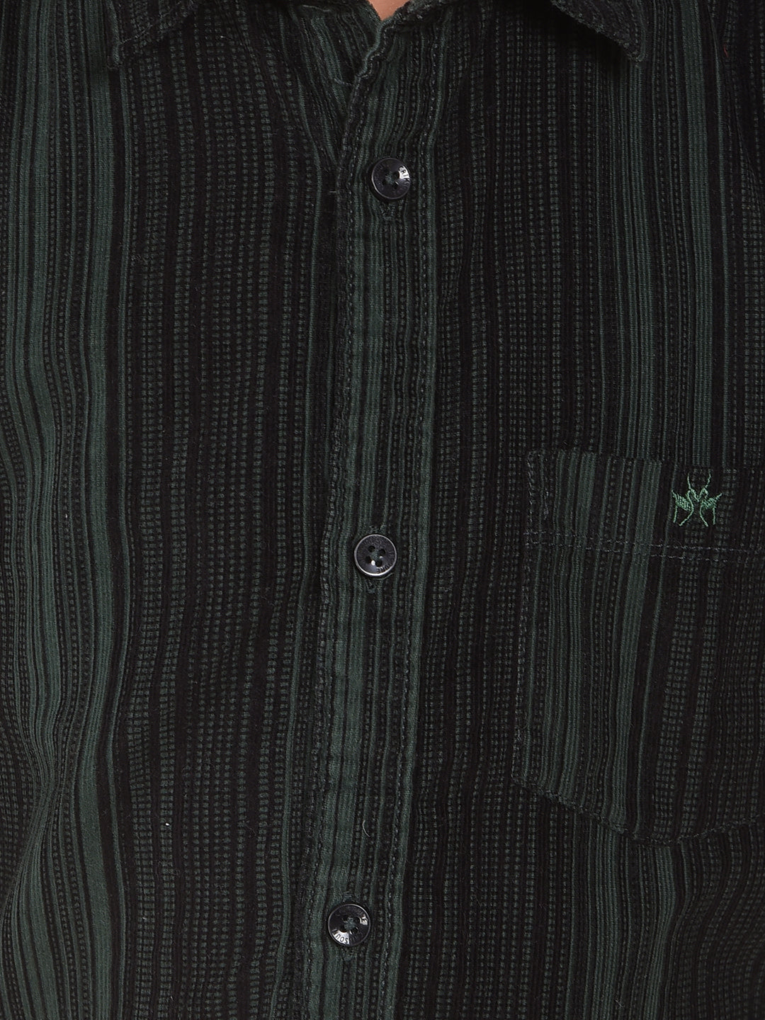 Green Printed 100% Cotton Corduory Shirt