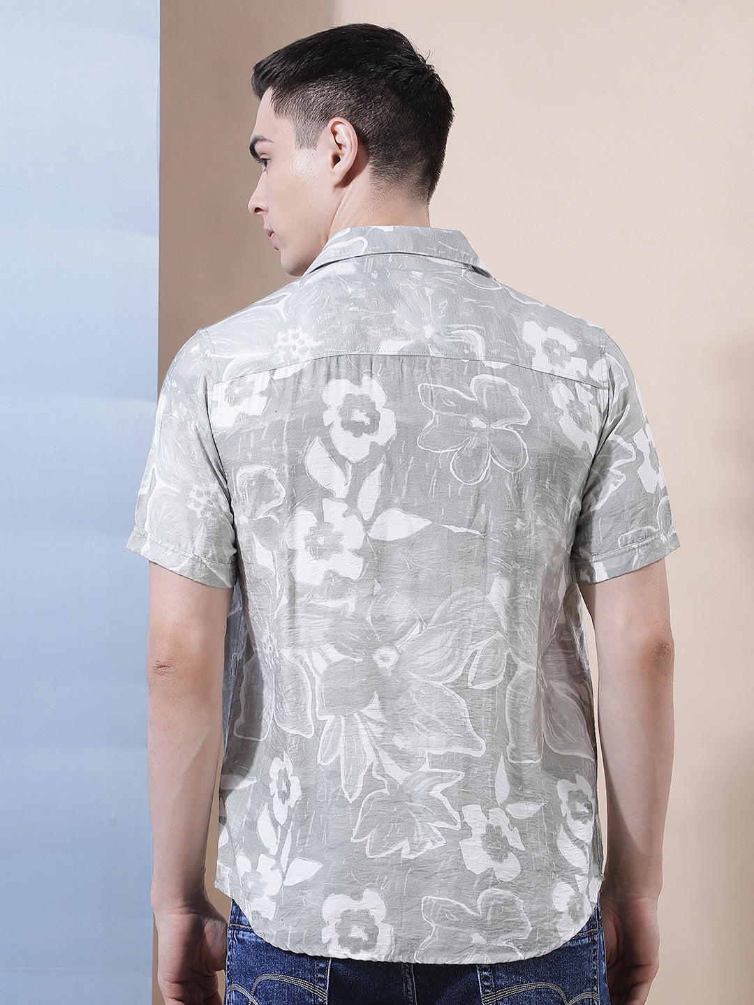 Green Floral Printed Shirt