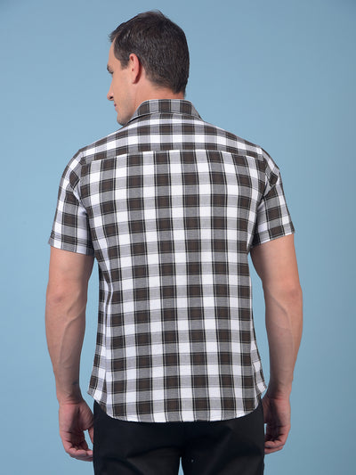 Olive Checked 100% Cotton Shirt
