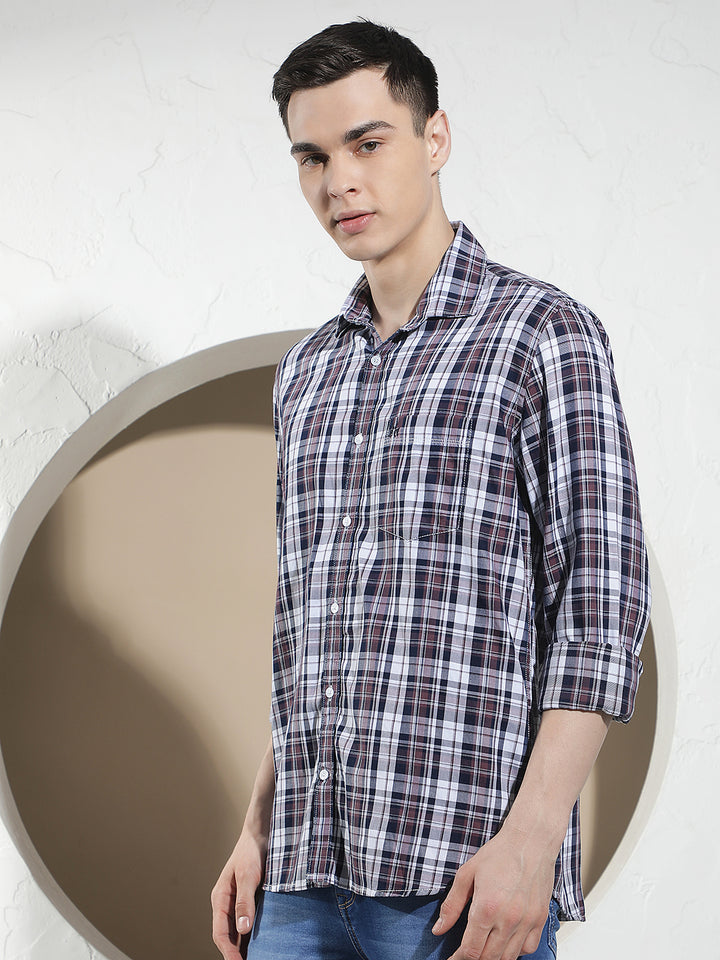 Multicolor 100% Cotton Checked Shirt