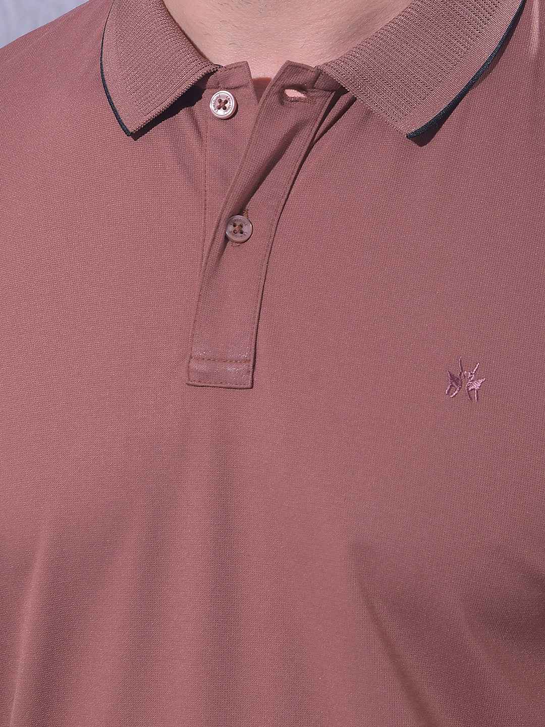 Brown Polo Neck T-Shirt