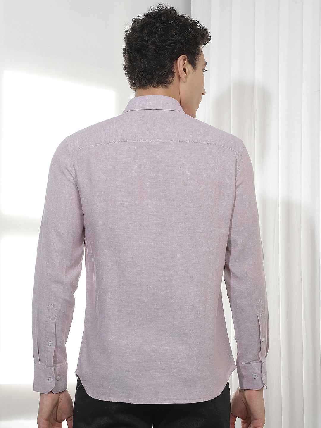Purple Casual Linen Shirt