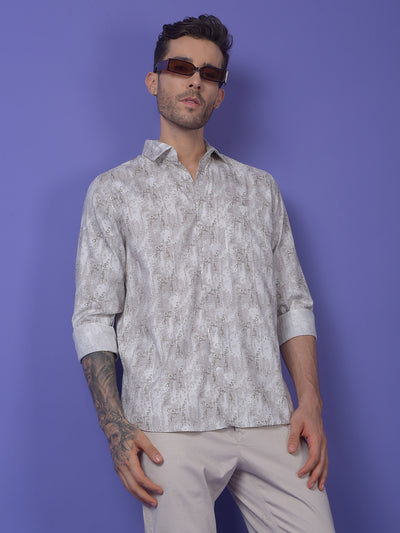 Grey Printed Modal Shirt