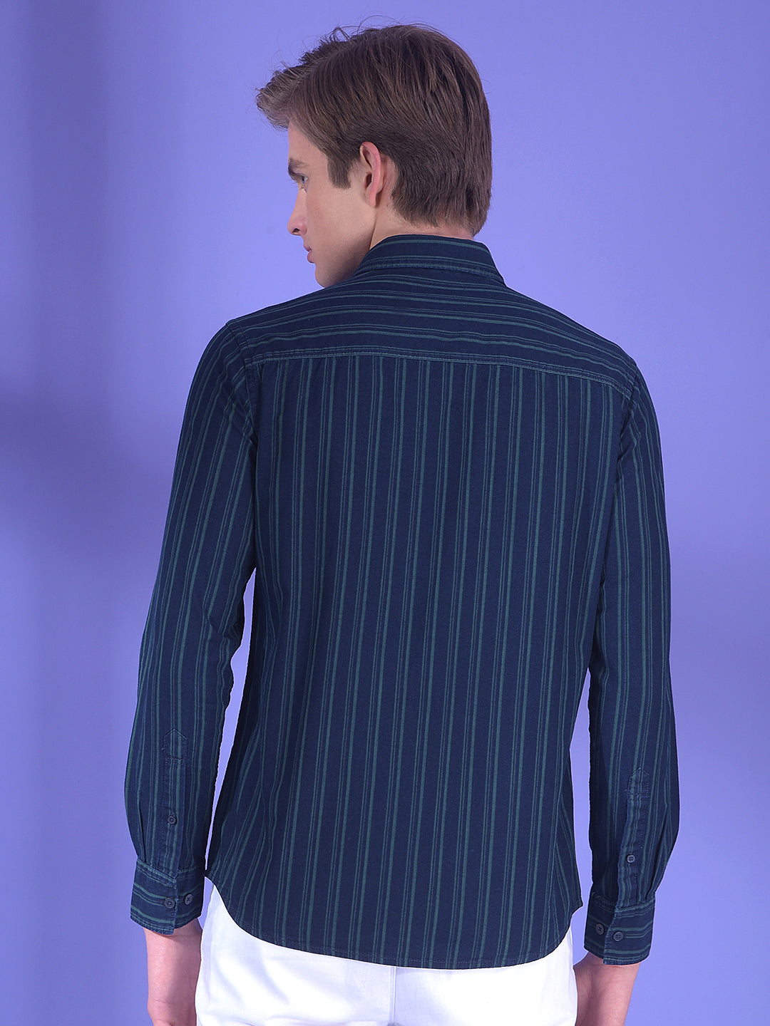 Blue Vertical Stripes 100% Cotton Shirt