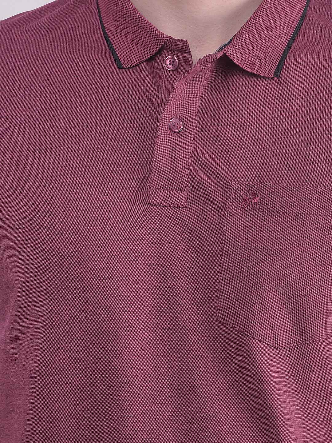 Wine Polo Neck T-Shirt