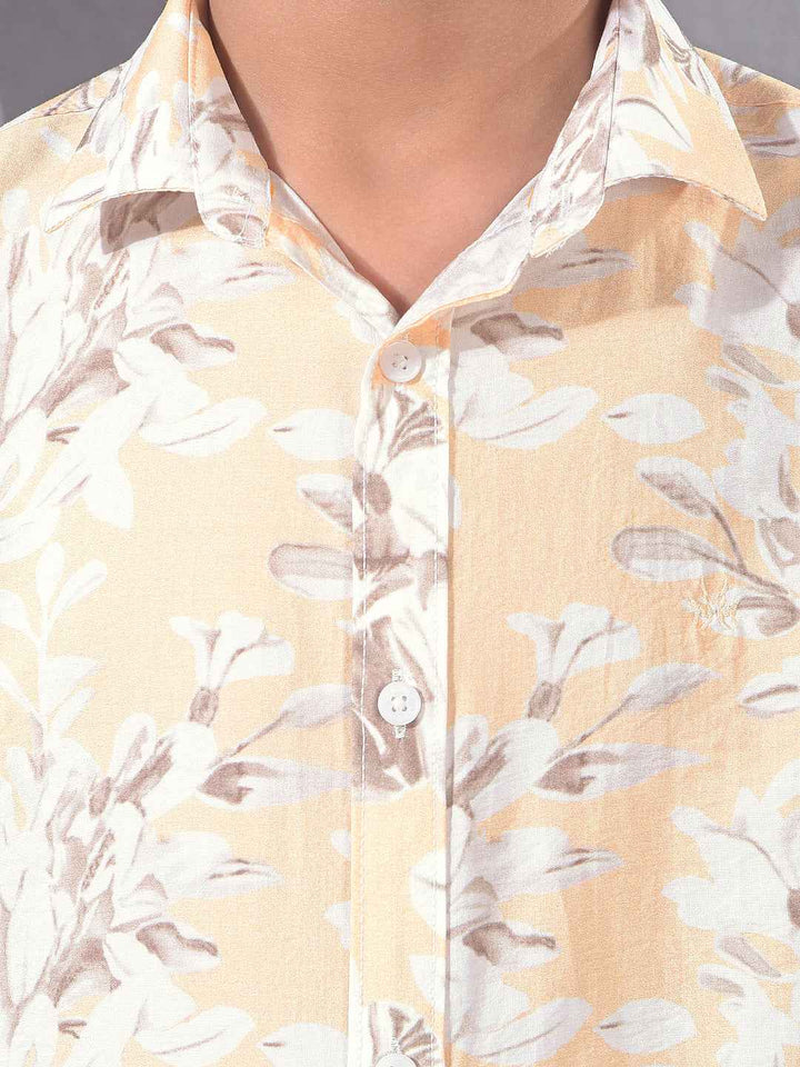 Yellow Floral Print Shirt