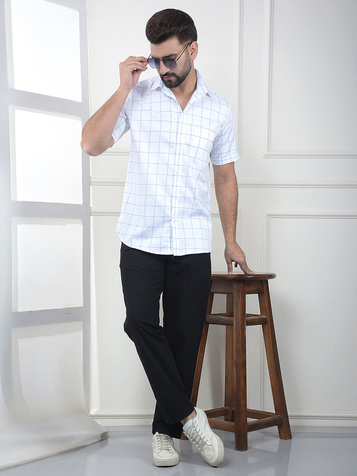 White Checked 100% Cotton Shirt