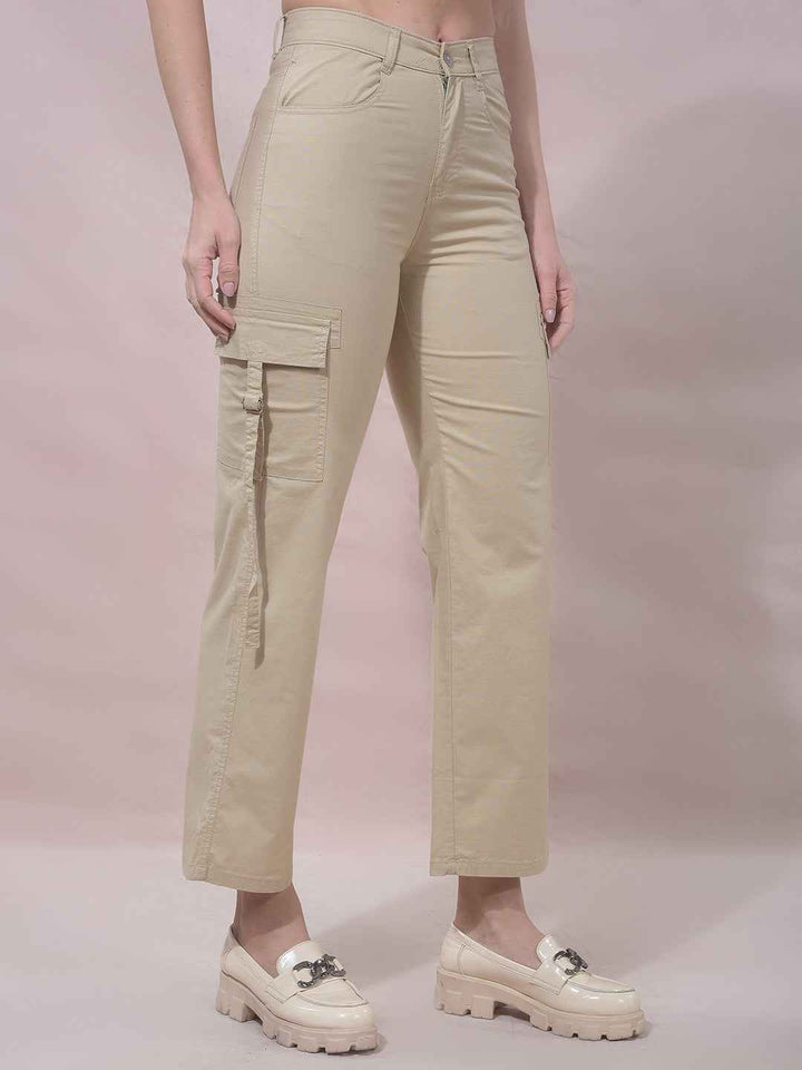 Beige Flow Cargo Trousers