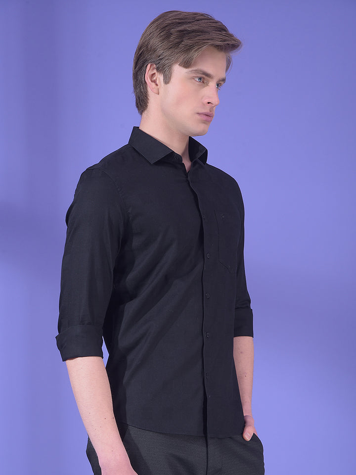 Black Jacquard 100% Cotton Shirt